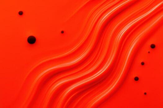 Abstract Red Background with Flowing Lines and Dark Spheres for Graphic Design photo