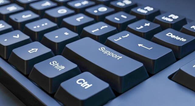 Keyboard Close-Up Featuring Support Key, Ideal for Technology, Assistance and Online Service Related Concepts photo