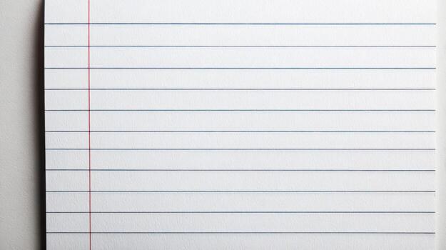 Lined Paper Sheet Close-Up A Blank Template for Notes, Lists, and Creative Writing Projects photo