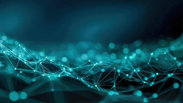 Abstract Network Connection Structure with Connected Points and Lines for Data Visualization photo
