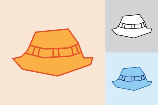 THat Icon in Cutout Hand Drawn Style with Bold Line Art in Three Different Color Style vector