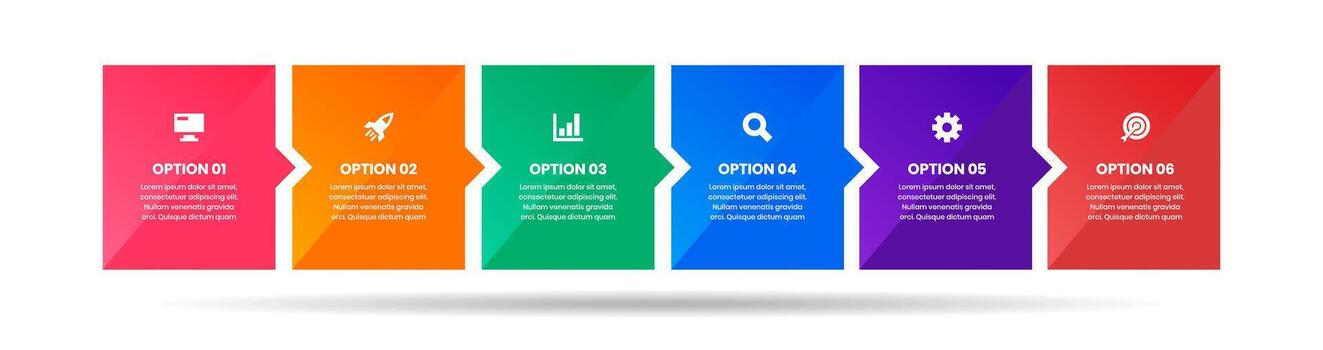 Infographic Element Design Templates with Icons and 6 Options. Suitable for Process Diagram, Workflow Layout, Banner, Flow Chart, Infographic vector