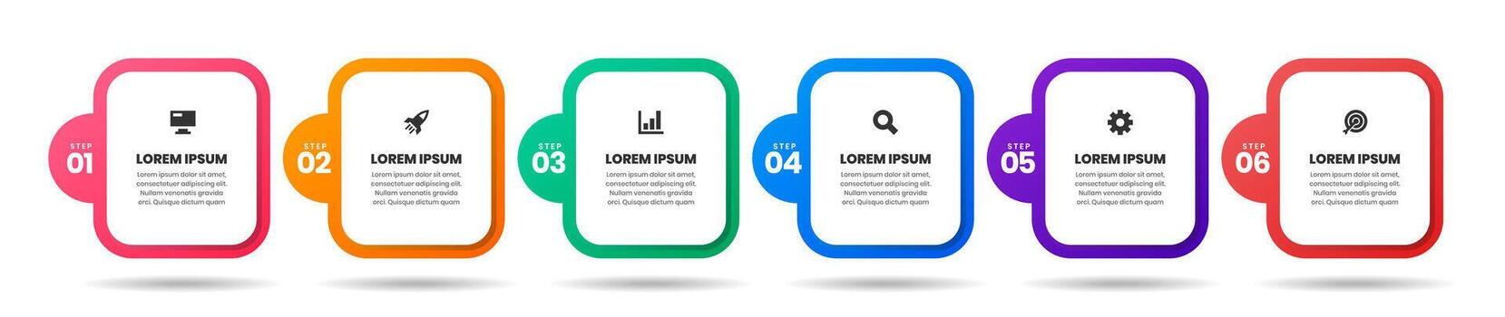Timeline Circle Infographic Element Design Templates with Icons and 6 Options. Suitable for Process Diagram, Presentations, Workflow Layout, Banner, Flow Chart vector