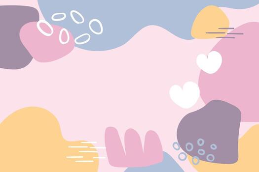 Abstract Colorful Pastel Background with Organic Shapes and Lines. Minimal Modern Backdrop vector