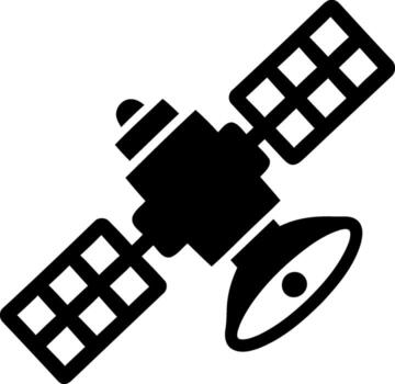 Simple satellite icon for space exploration and communication vector