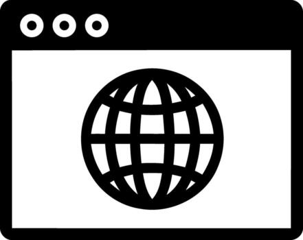 Simple globe icon in a browser window vector