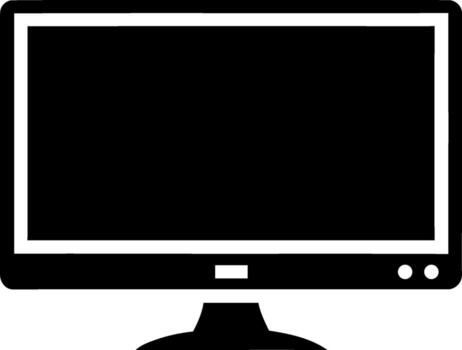 Simple computer monitor display screen icon flat design vector