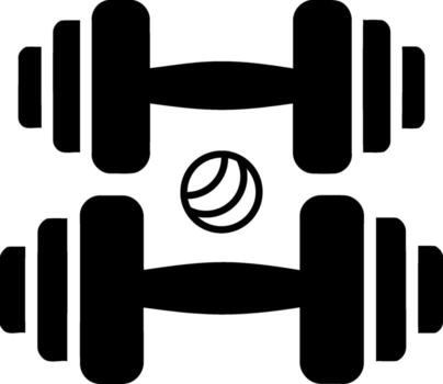 Pair of dumbbells with half circle for fitness and exercise vector