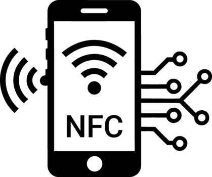 Nfc mobile payment technology communication signal icon vector