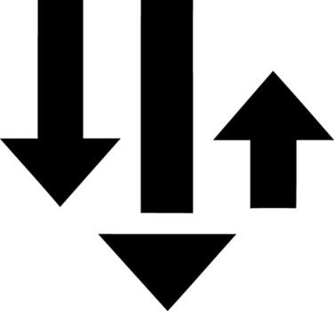 Simple arrows pointing up down and center graphic symbol vector