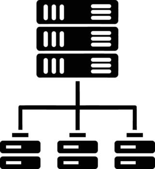 Simple server network diagram icon for data storage vector