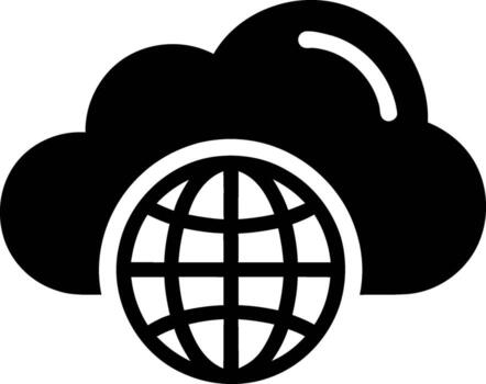 Cloud globe internet connection icon simple symbol vector