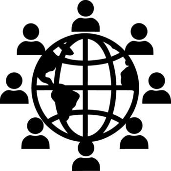 global conexión personas alrededor mundo red concepto vector