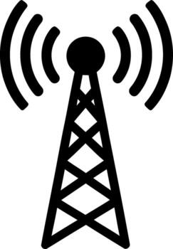 Simple radio tower signal icon for communication and networks vector