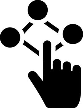 Hand click connecting dots network concept simple icon vector
