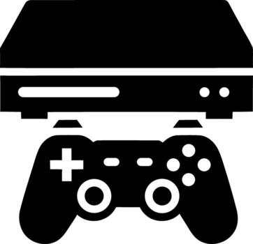 Gaming console with controller simple icon for entertainment vector