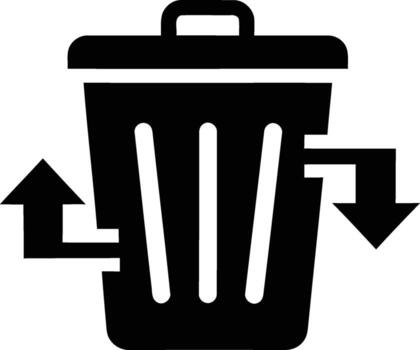 basura lata icono para borrando y reciclaje información vector