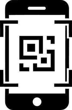 Phone scanning qr code simple icon for easy access vector