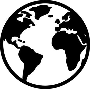 Simple globe icon world map symbol global round vector