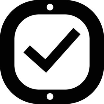 sencillo cheque marca dentro redondeado cuadrado icono diseño vector