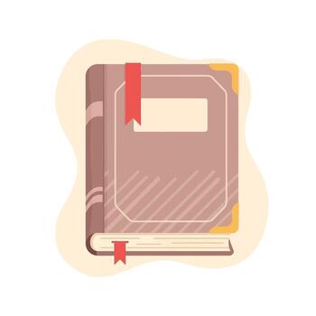 an open book with a red ribbon on it vector