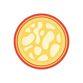 illustration of a round plate with a yellow camouflage pattern for a Veterans Day military-themed event. vector
