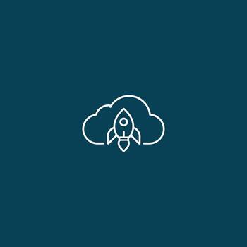 Startup Rocket Cloud Launch vector