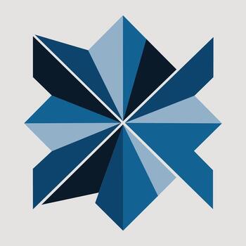 un resumen geométrico diseño de un simétrico modelo hecho de triangular formas en variar sombras de azul vector