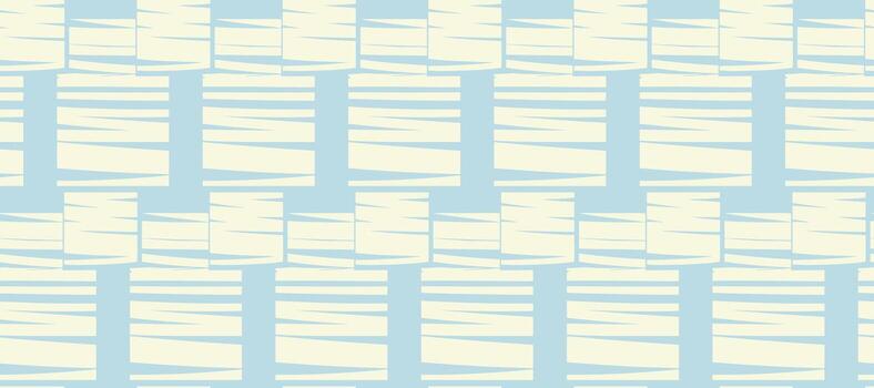 Seamless abstract pattern with irregular cream stripes on a soft blue background. Modern geometric texture for fabrics, wallpapers, wrapping paper, and decor vector
