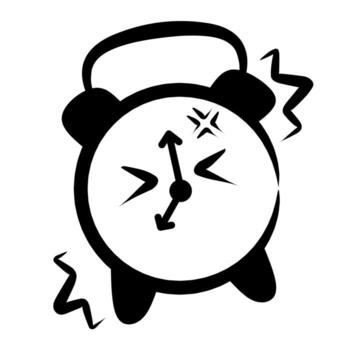 A ringing alarm clock icon illustration in modern flat doodle style, symbolizing time, reminder, schedule, and wake up concept for lifestyle and digital design projects vector