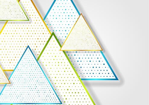 vistoso triangulos con pequeño puntos resumen tecnología antecedentes vector
