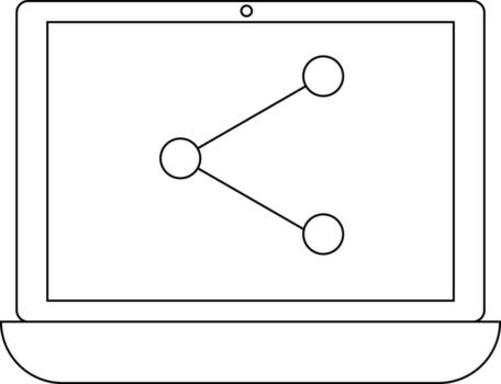 laptop icon and share button icon with white background vector