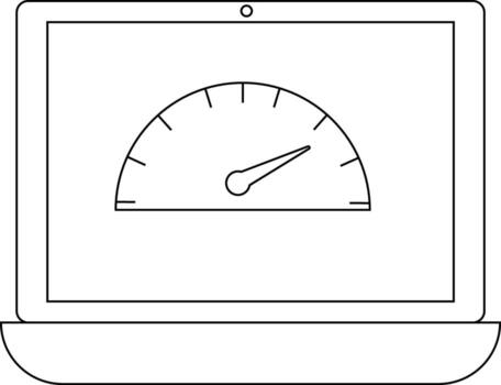 ordenador portátil icono y velocímetro icono con blanco antecedentes vector