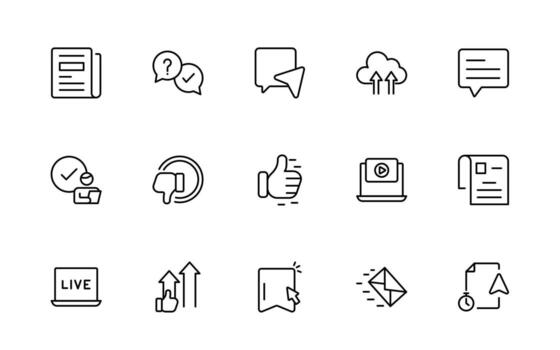 blogging icono colocar. correo, social medios de comunicación, comunidad, contenido, sitio web, intercambio, crear, opinión. negocio concepto. infografía en línea estilo icono. vector