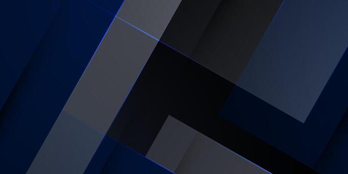 resumen superposición antecedentes con oscuro gris y azul color diseño. sencillo bandera futurista antecedentes modelo con luces. vector