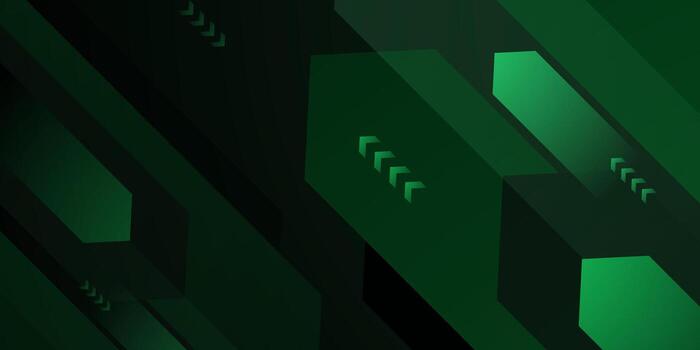 resumen oscuro verde antecedentes con flecha modelo superposición concepto diseño. sencillo elegante bandera dinámica estilo. vector