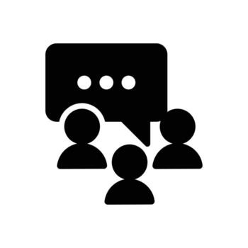 group discussion solid icon design good for web or mobile app vector