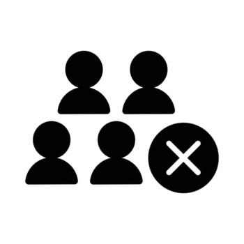 Eliminar miembro sólido icono diseño bueno para web o móvil aplicación vector