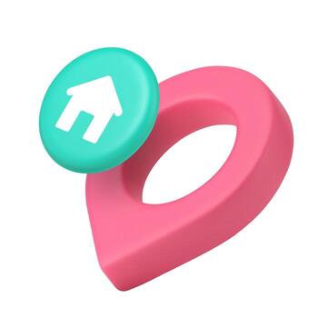 3d Realistic Icon Location Pin And Home Symbol For Navigation And Map Interface vector
