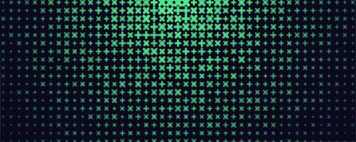 verde más cruzar cuadrícula degradado modelo. geométrico señales crear píxel matriz espejismo textura para tecnología, ciencia, medicamento, datos, juego de azar en bandera, encabezamiento, aplicación, diapositiva usar. antecedentes vector
