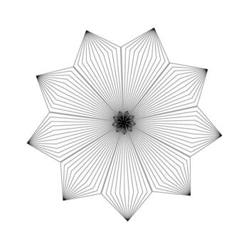 floración ornamento textura. espirógrafo modelo. gráfico flor forma. armónico simétrico estructura metálica floral elemento aislado en blanco antecedentes vector