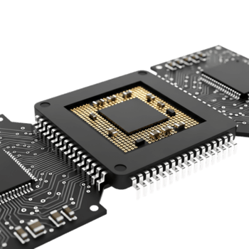 närbild av en modern dator processor med gyllene stift isolerat på transparent bakgrund, visa upp invecklad design och Avancerad teknologi png