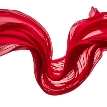 elegante rosso seta tessuto fluente con grazia, isolato su trasparente sfondo, la creazione di un' dinamico e visivamente Impressionante composizione con liscio curve png