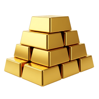 stack av skinande guld barer isolerat på transparent bakgrund, anordnad i en pyramid, representerar rikedom, investering, och de bestående värde av dyrbar metaller png