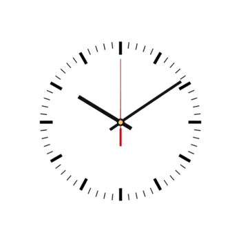 minimalista reloj cara con negro manos indicando el tiempo, aislado en transparente fondo, exhibiendo un limpiar y sencillo diseño para cronometraje png
