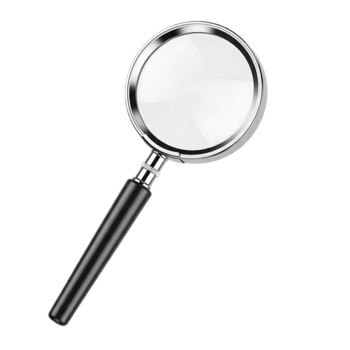 un' ingrandimento bicchiere isolato su trasparente sfondo, un' attrezzo Usato per ingrandimento oggetti, con un' nero maniglia e un' argento telaio in giro il lente png