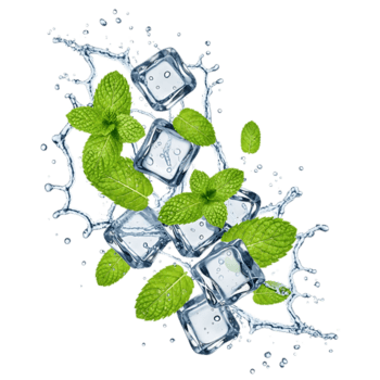 uppfriskande is kuber och mynta löv isolerat på transparent bakgrund, skapande en Häftigt och uppfriskande visuell erfarenhet för de visare png