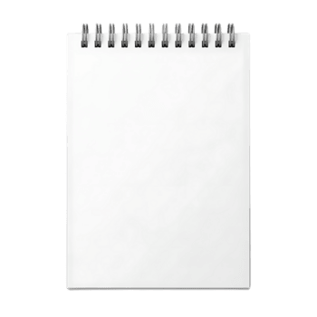 de cerca de un blanco bloc con un espiral vinculante, aislado en transparente fondo, Perfecto para notas, bocetos, y creativo ideas en un limpiar pizarra png