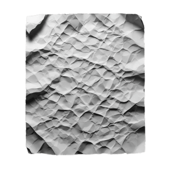 detailopname van een verfrommeld stuk van wit papier geïsoleerd Aan transparant achtergrond, presentatie van haar ingewikkeld structuur en patronen gemaakt door de vouwen png