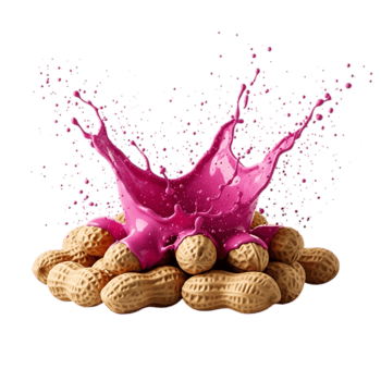 miseria con un vibrante rosado chapoteo aislado en transparente fondo, creando un dinámica y llamativo composición, exhibiendo el contraste Entre natural y artificial elementos png